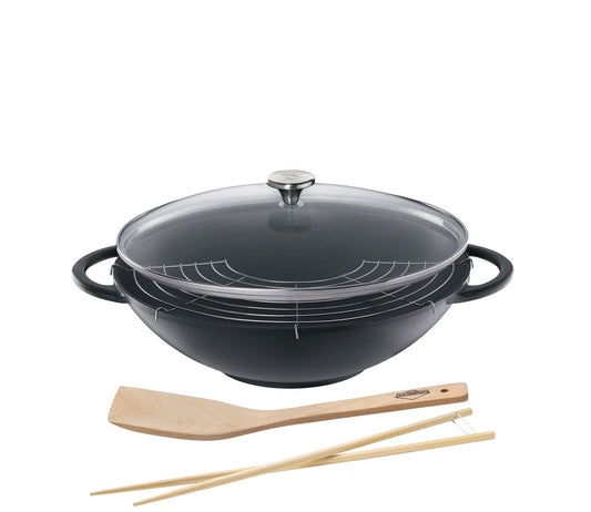 Wok 36 Provence Glasdeckel schwarz