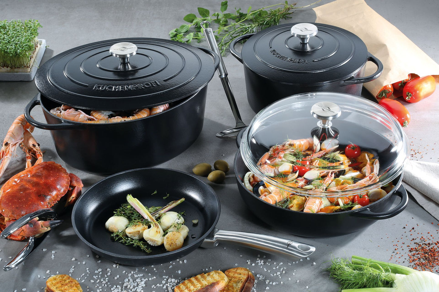 Bratentopf Provence oval 33 schwarz