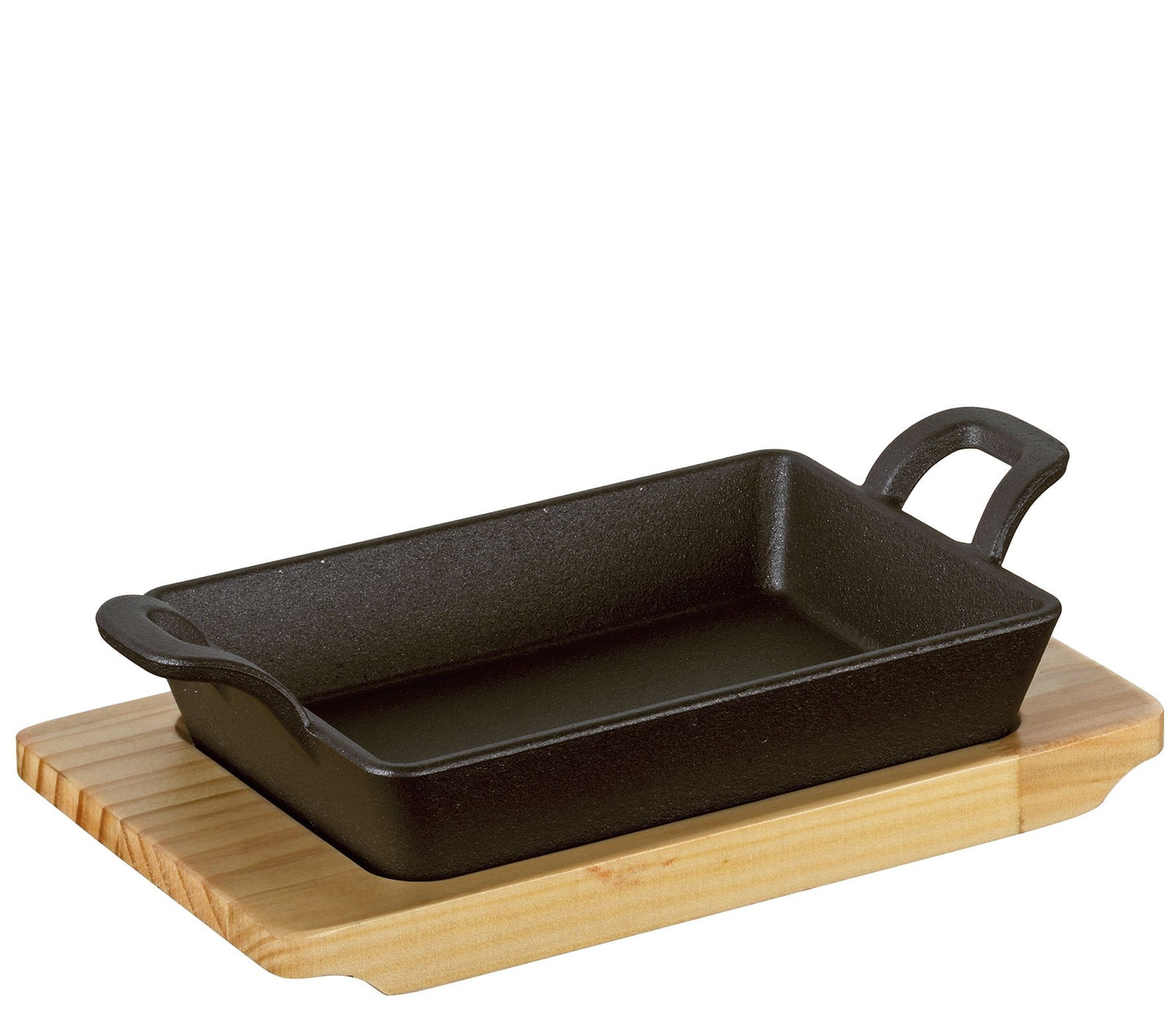 BBQ Servierpfanne eckig m Holz