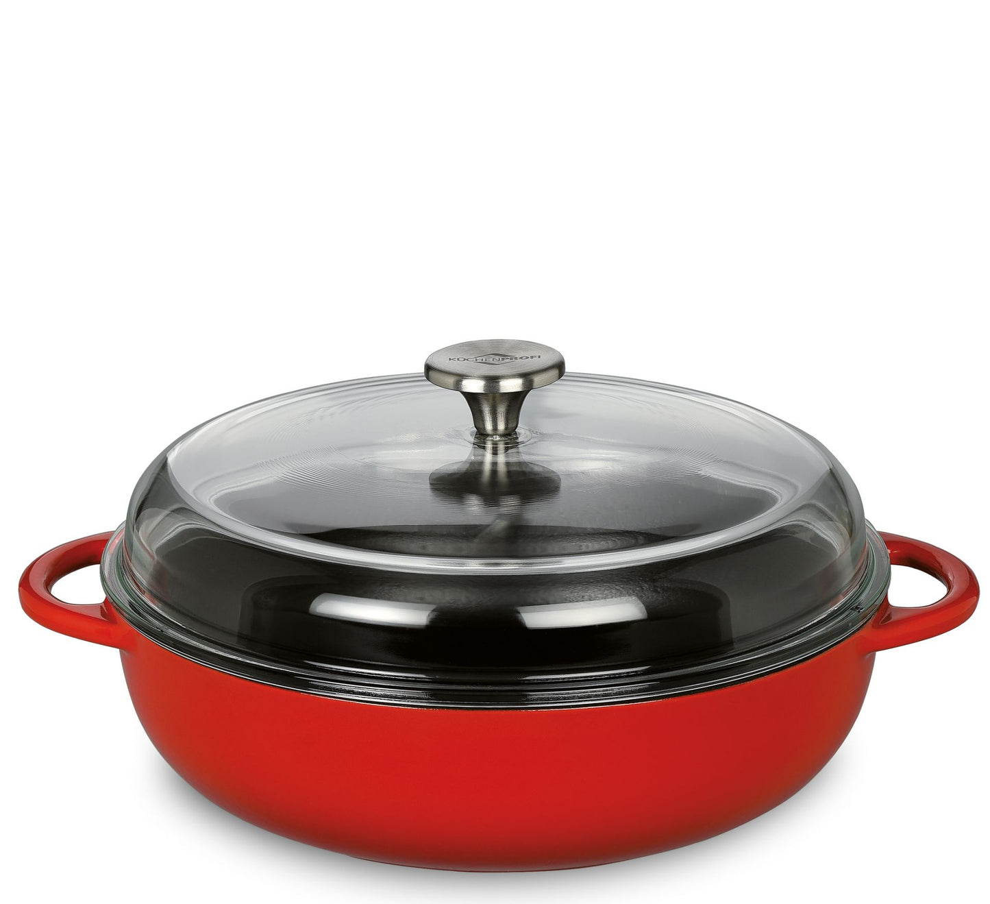 Bauernpfanne mit Glasdeckel 28cm classic red Provence