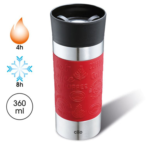 Isobecher 360ml rot Edelstahl Viaggio