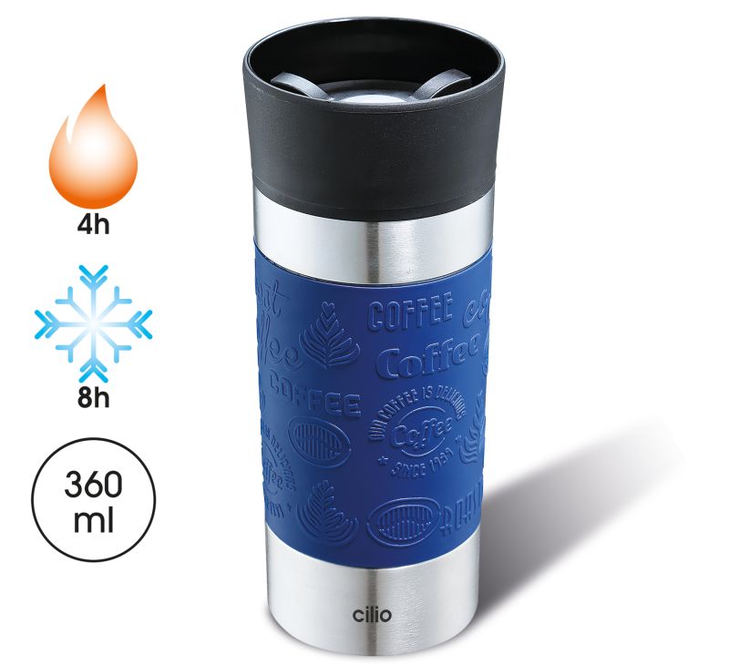 Isolierbecher 360ml blau Edelstahl Viaggio