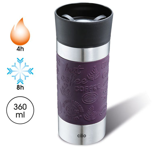 Isobecher 360ml lila Edelstahl Viaggio