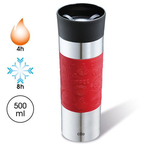 Isobecher 500ml rot Edelstahl Viaggio