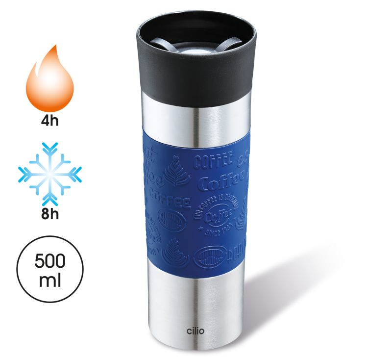 Isolierbecher 500ml blau Edelstahl Viaggio