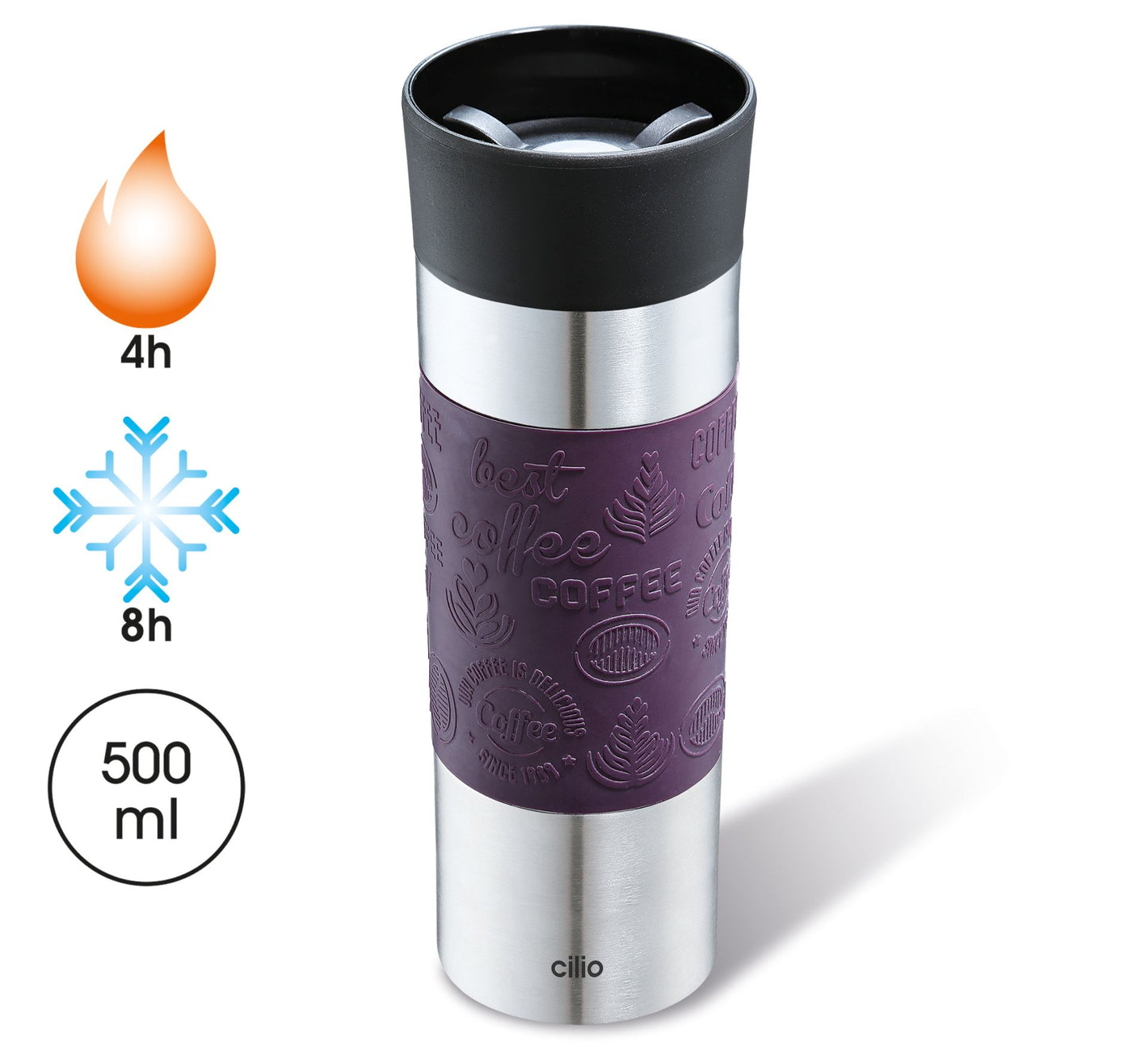 Isobecher 500ml lila Edelstahl Viaggio