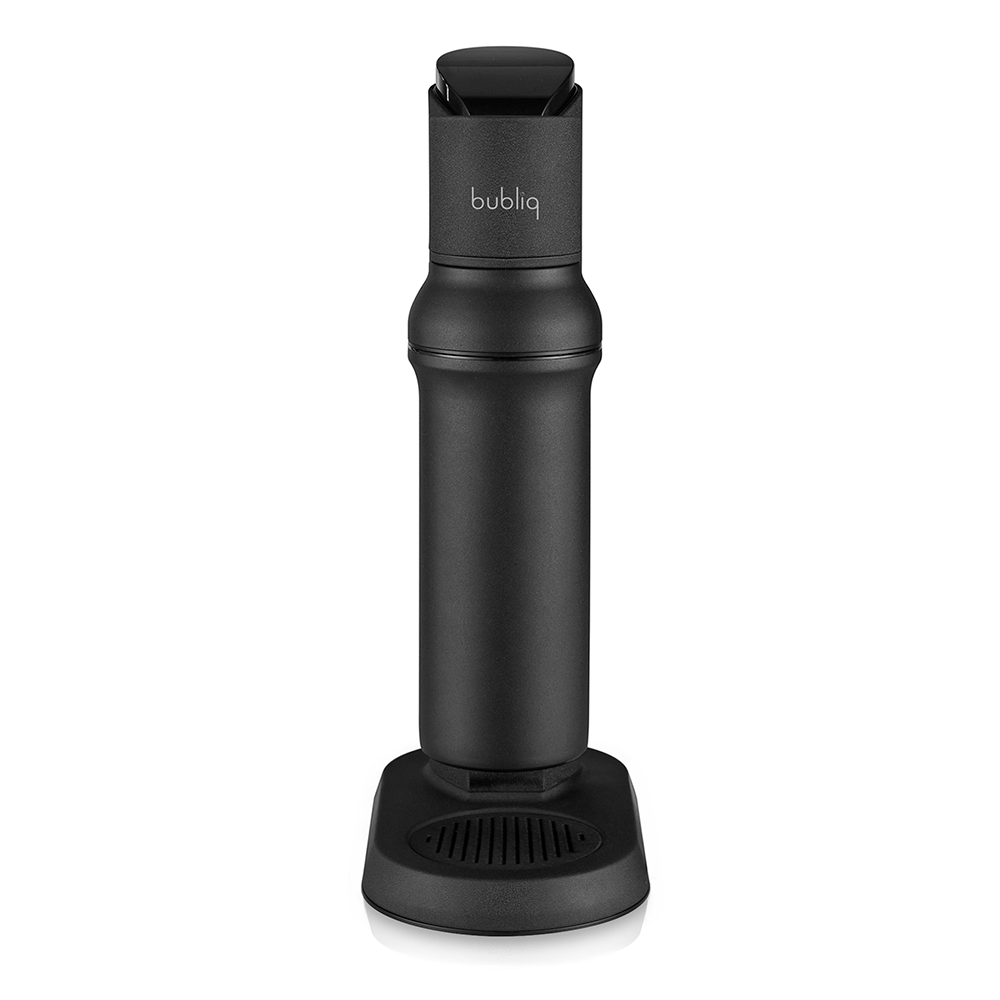 Wassersprudler Bubliq Glas mit Glasflasche Mattschwarz