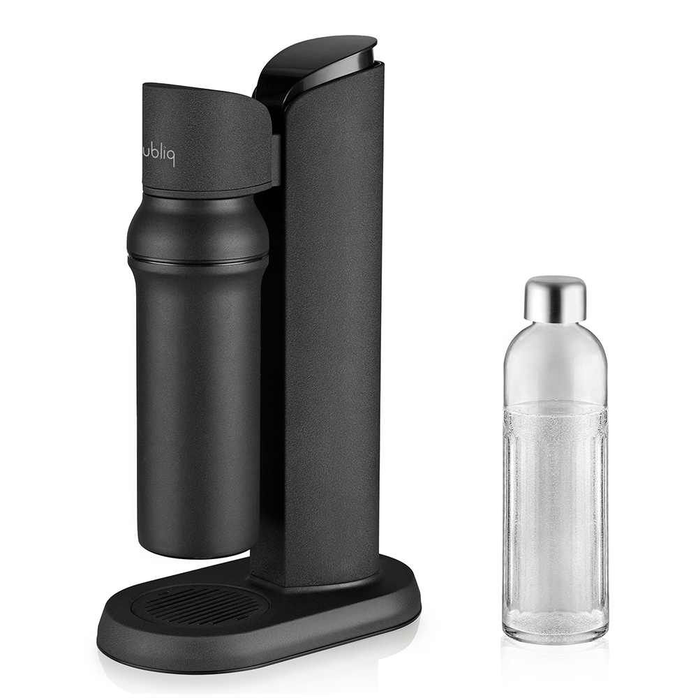 Wassersprudler Bubliq Glas mit Glasflasche Mattschwarz