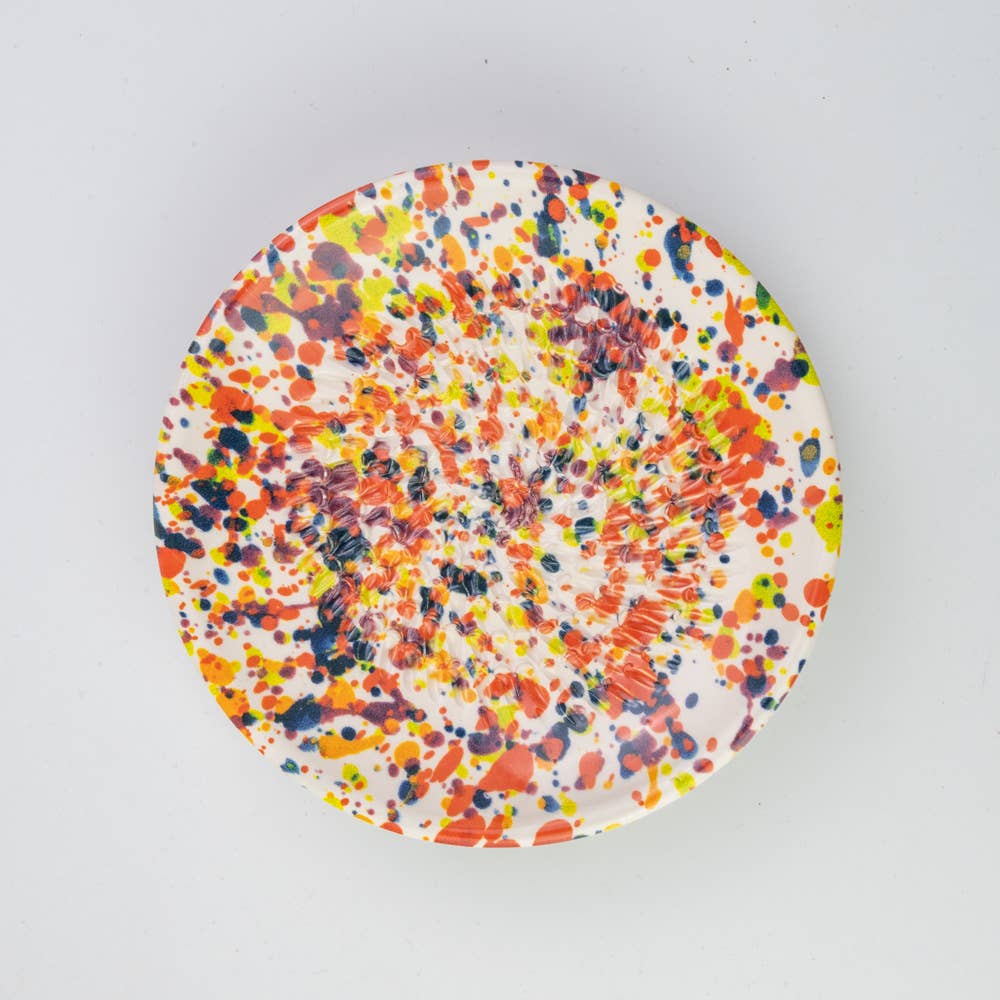 Keramikreibe "GRAFFITI" 12cm für Knoblauch, Ingwer & Gewürze verschiedene Farben