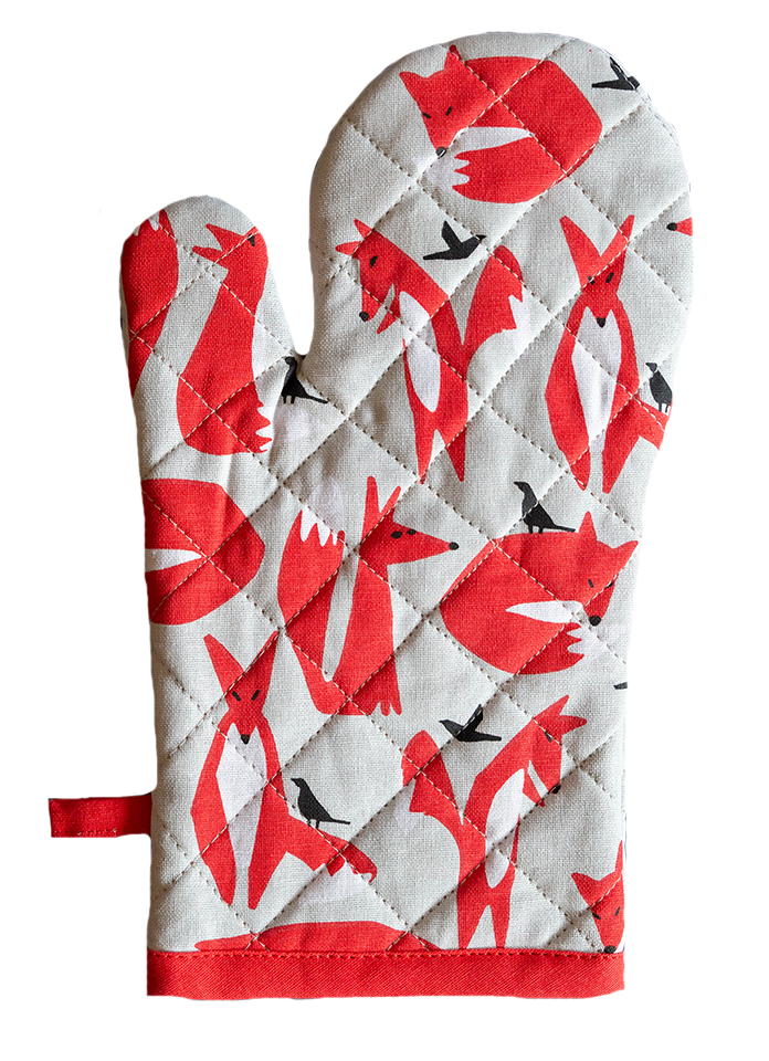 Ofenhandschuhen und Topflappen Fox