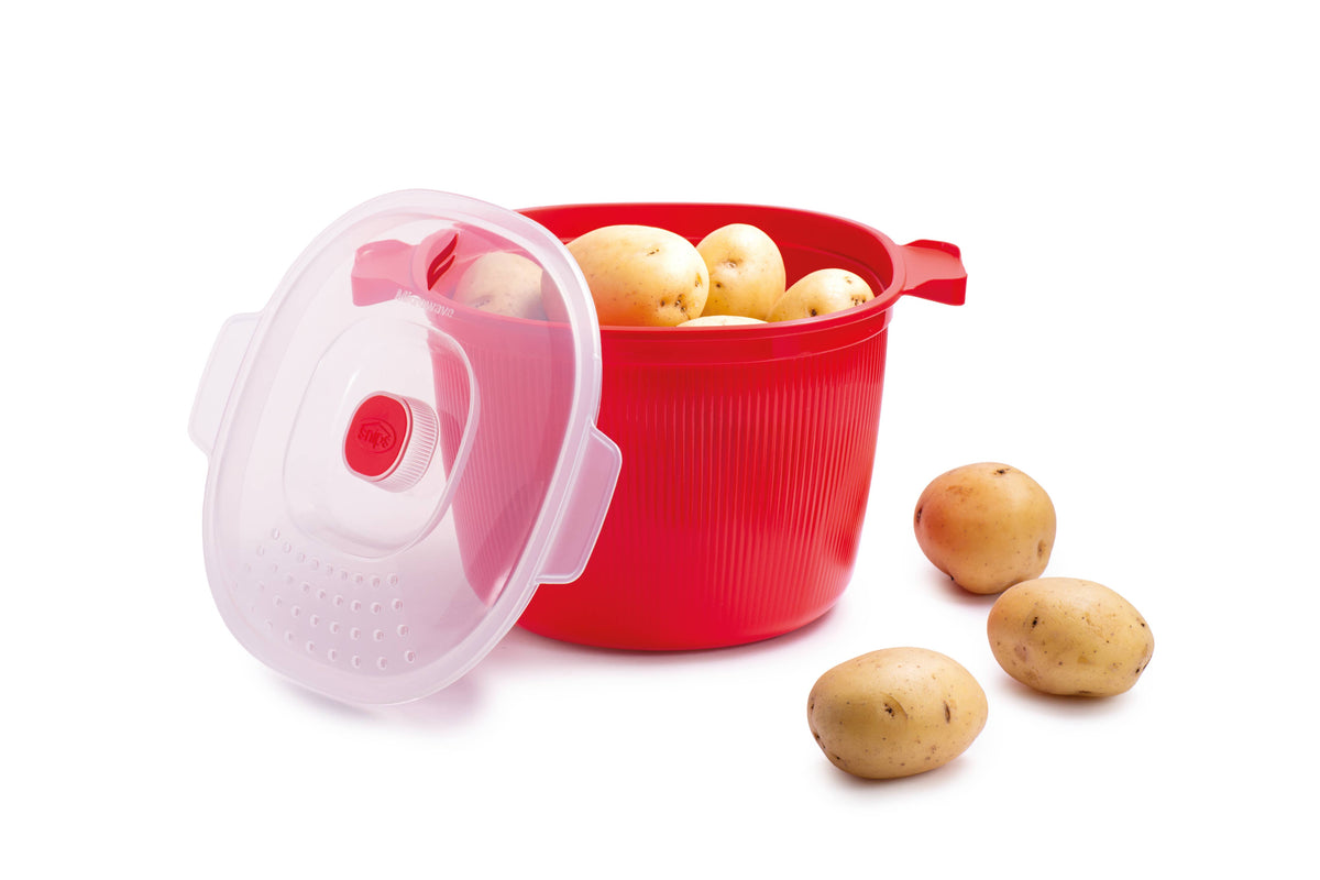 Pasta und Kartoffeln Mikrowellenkocher 4L. - Rot