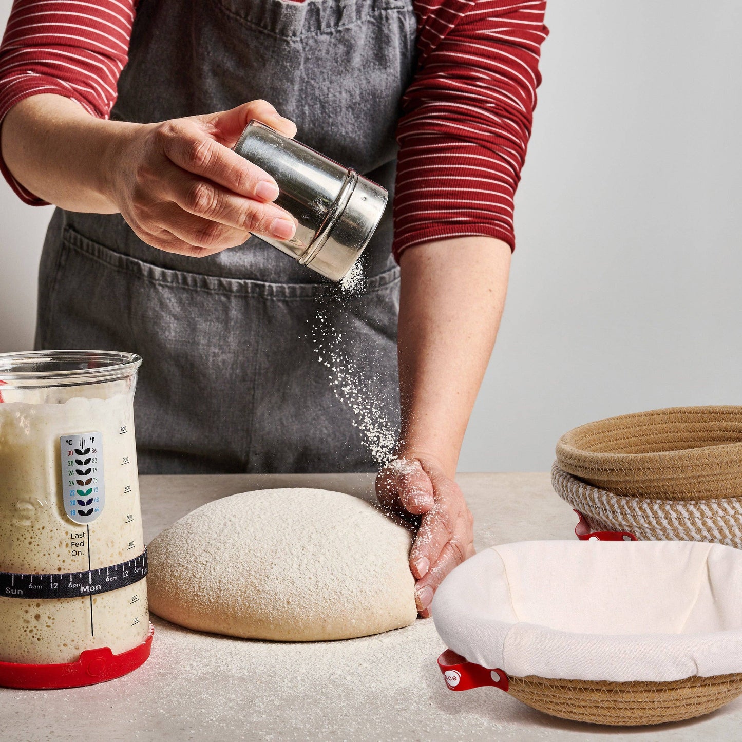 Gärkorb-Set Rund aus Baumwolle