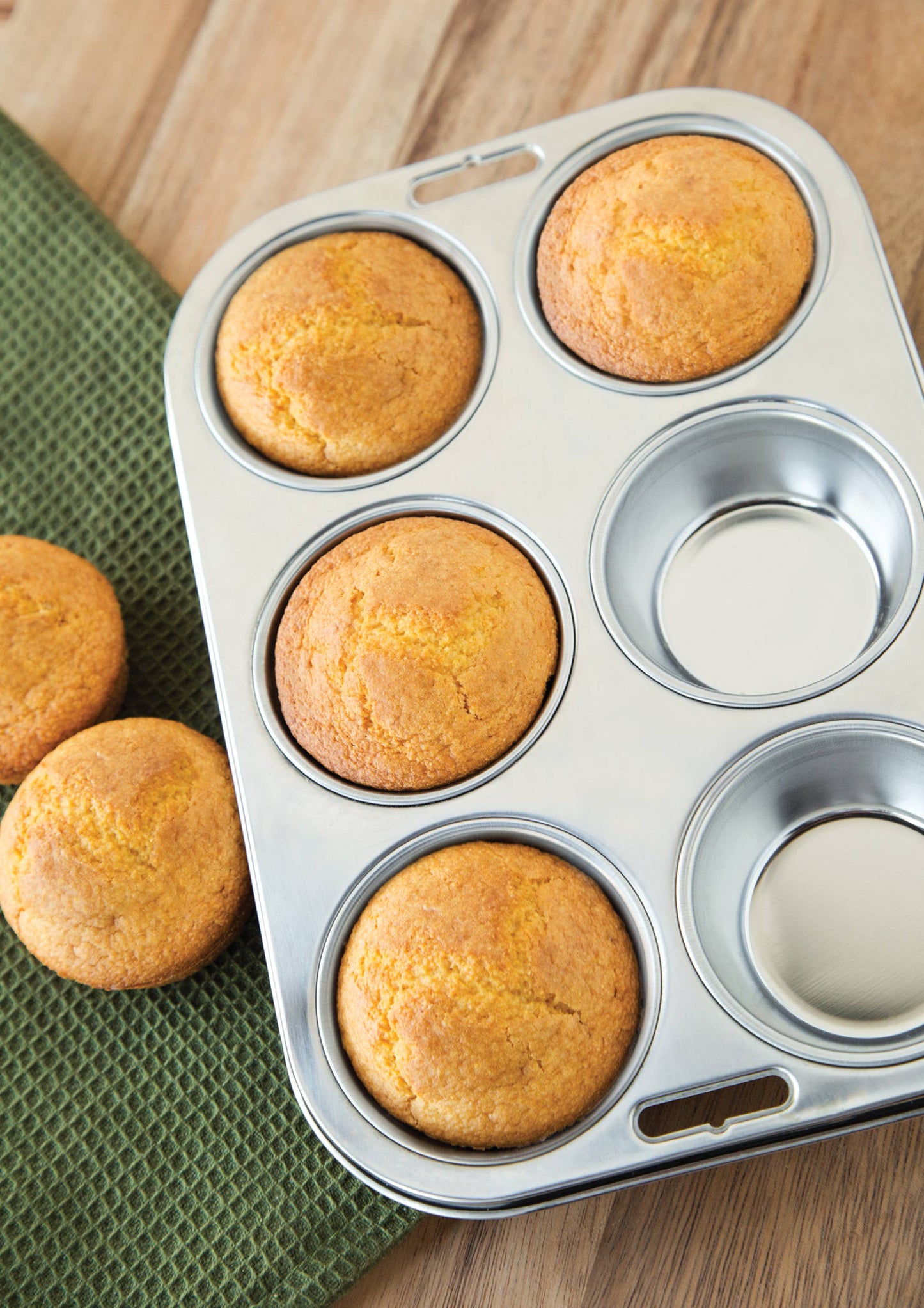 Muffinform aus Edelstahl, 6 Muffins, 26,25cm x 18,1cm