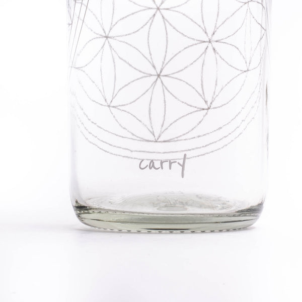 Trinkflasche Glas FLOWER OF LIFE 1,0 l