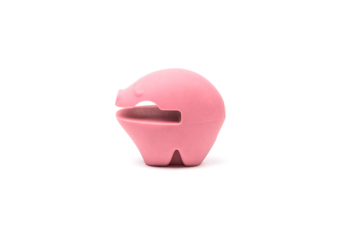Kochlöffelhalter Pink Pig aus Silikon mit Clip