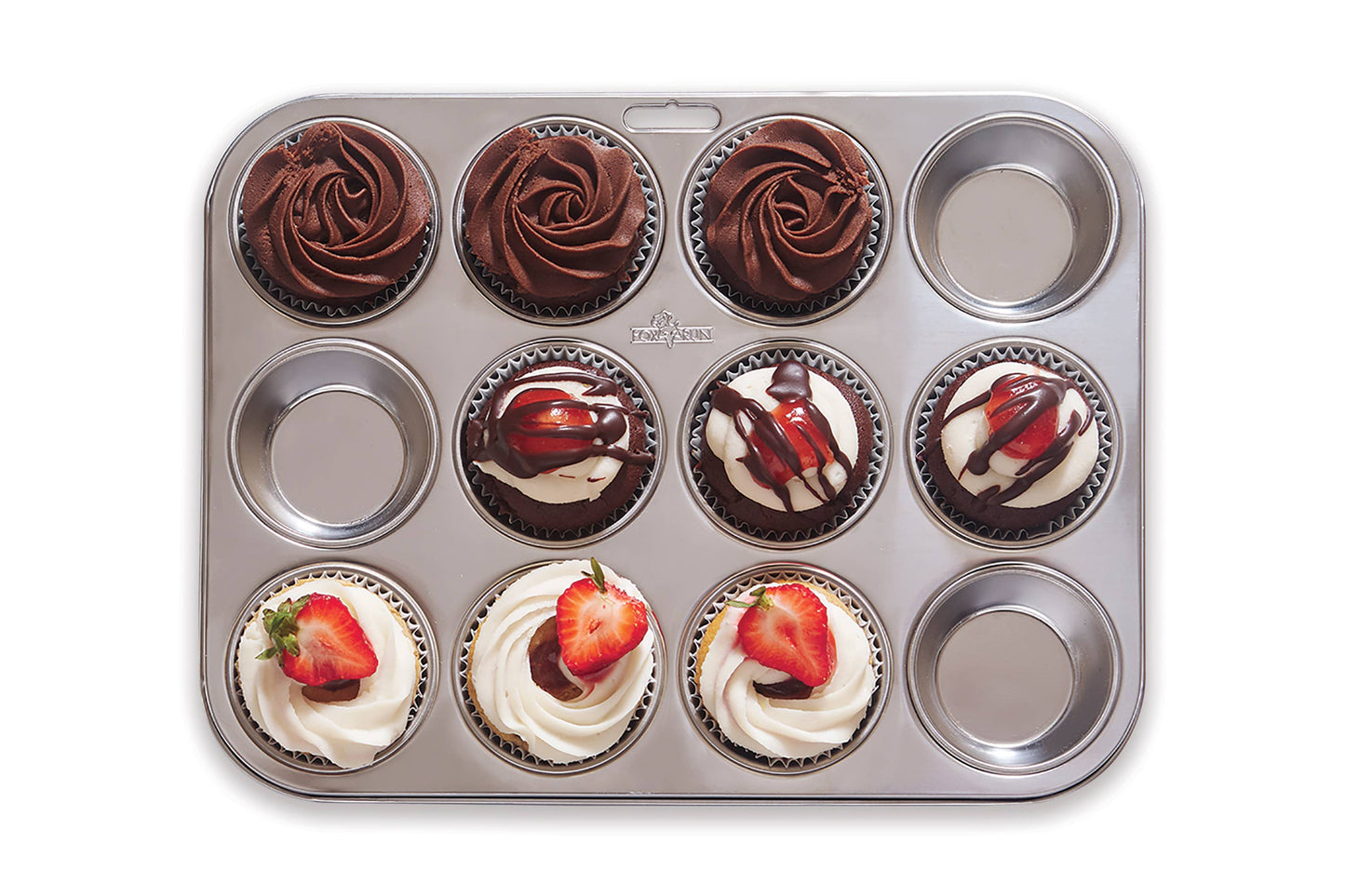 Muffinform aus Edelstahl für 12 Muffins 26,25cm x 34,3cm