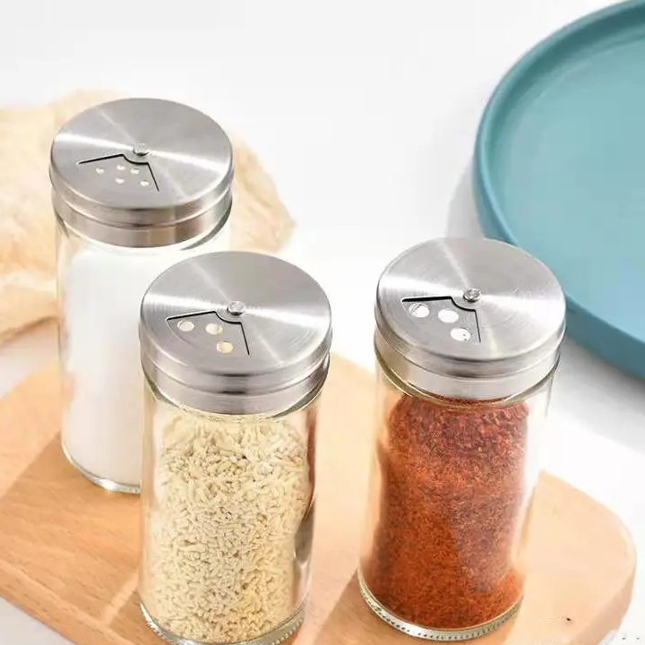 Gewürzstreuer Glas/Edelstahl 100 ml mit Dosierlöchern