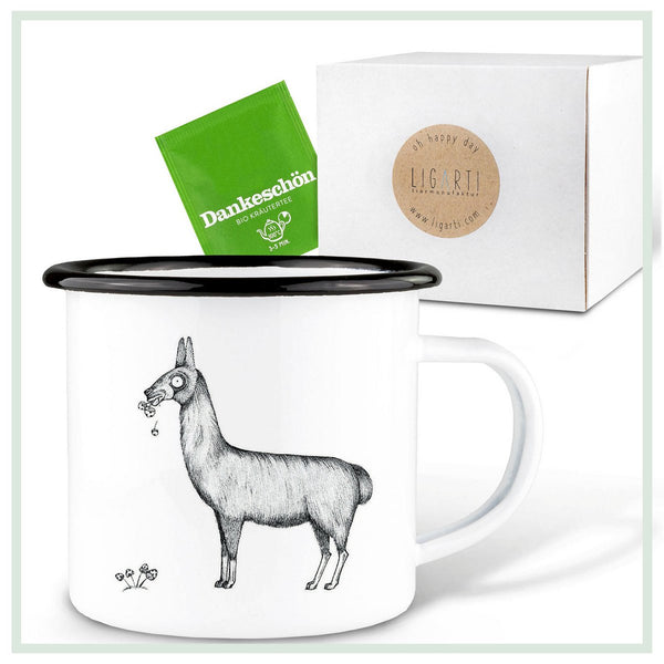 Emailletasse – Lama