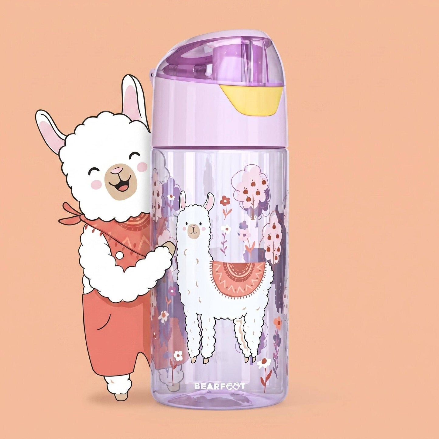 Trinkflasche Kinder, leichte Wasserflasche - Lama