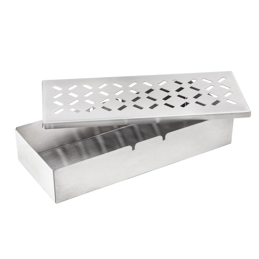 Räucherbox aus Edelstahl Maße: ca. 22,5 x 9,5 x 4cm
