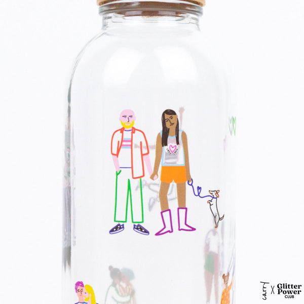 Trinkflasche Glas LOVE IS LOVE 0,7 l