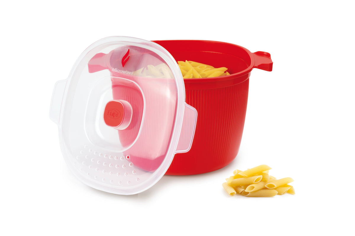 Pasta und Kartoffeln Mikrowellenkocher 4L. - Rot