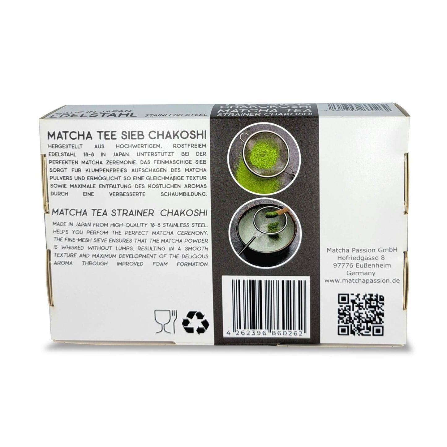Matcha Tee Sieb Chakoshi aus Edelstahl