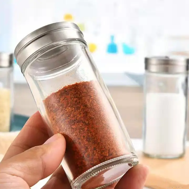 Gewürzstreuer Glas/Edelstahl 100 ml mit Dosierlöchern