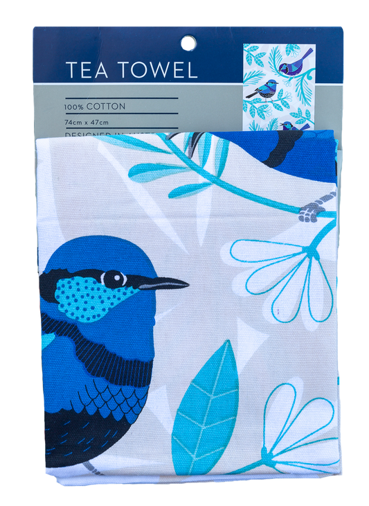 Geschirrtuch - Blue Wren Baumwolle 74cm x 47cm