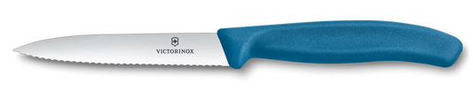 Gemüsemesser 10 cm Welle blau Swiss Classic