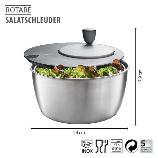 Salatschleuder ROTARE, Edelstahl, 4 L