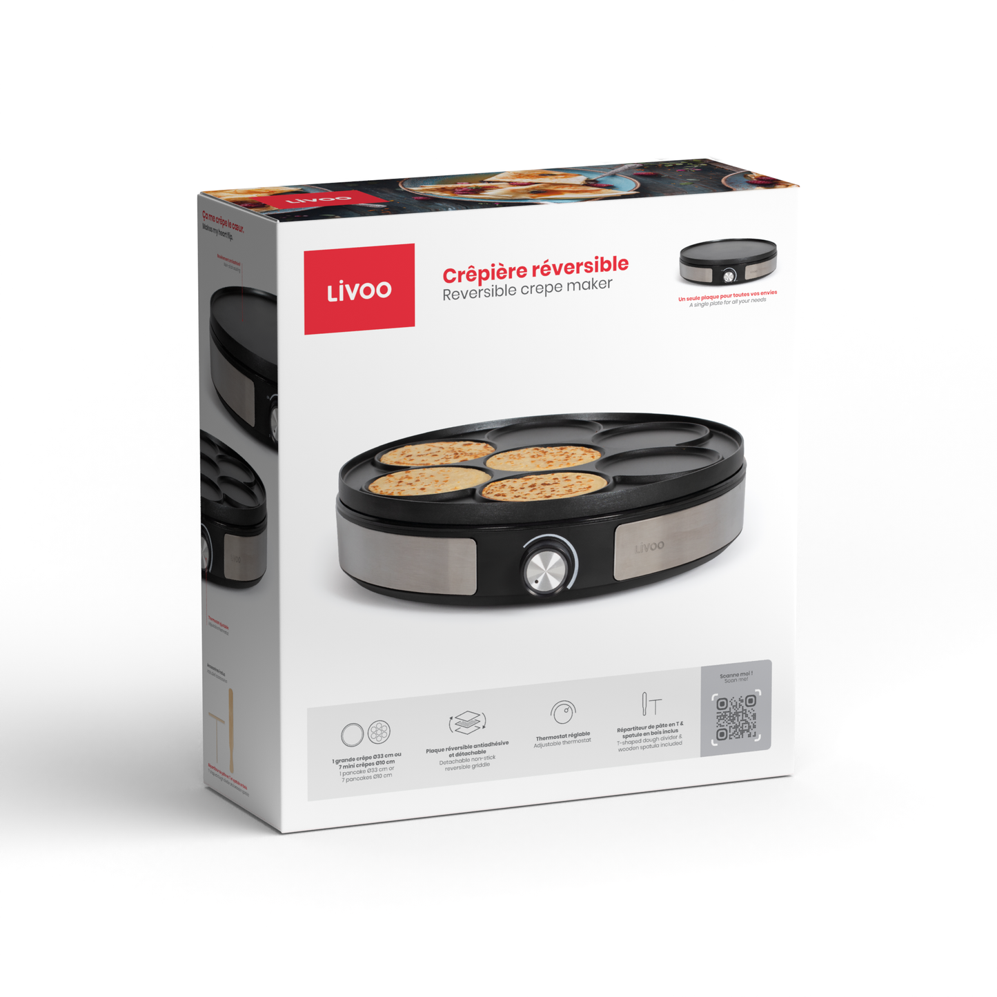 Crêpe-Maker mit großer und Mini-Pfanne