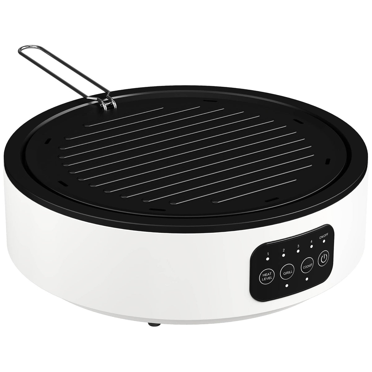 Dual-Keramikkochfeld-Tischgrill, 2-in-1 -Design, Weiß