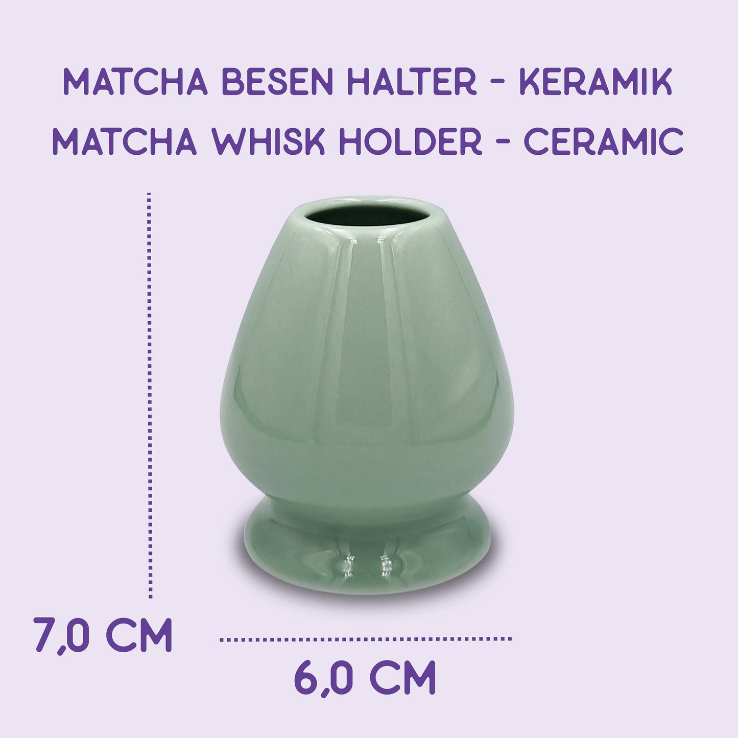 Matcha Besen Halter Kusenaoshi Grün aus Keramik