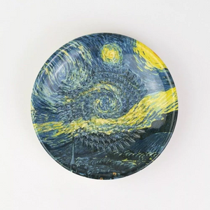 Keramikreibe "Van Gogh-Sternennacht" 12cm für Knoblauch, Ingwer & Gewürze