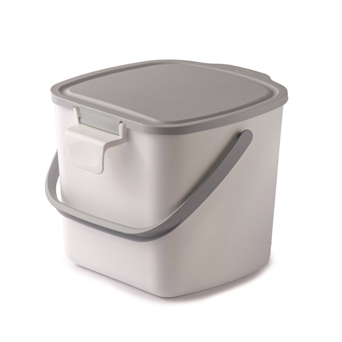 Biomülleimer mit Griff 3 L. weiß/grau