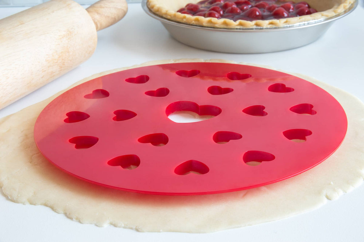 Ausstecher für Apfelkuchen - Pies, Herz, Kunststoff, Rot, ca. 24,8 × 24,8 cm - 9,75 Zoll x 9,75 Zoll