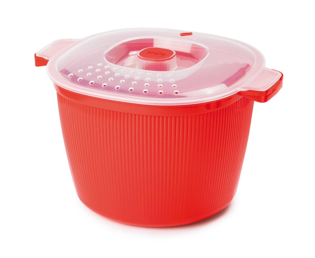 Pasta und Kartoffeln Mikrowellenkocher 4L. - Rot