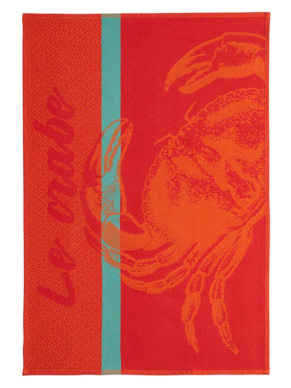Geschirrtuch Jacquard Baumwolle  50x75 cm Crabe Rouge