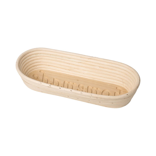 Gärkörbchen oval Peddigrohr natur 37 x 16cm Holzboden "Homemade" für ca. 1.000 gr.