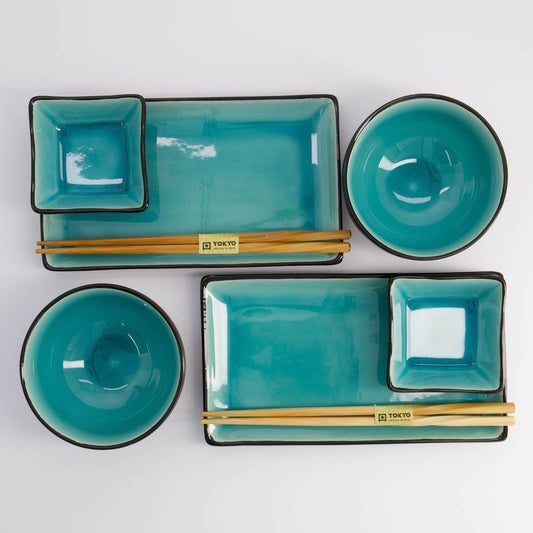 Sushi Set, 8teilig Glassy Turquoise