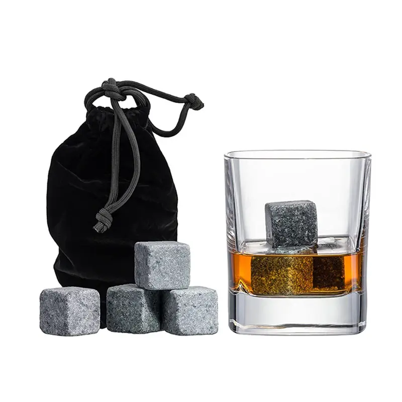 Granit-Eiswürfel 6 Stück mit Beutel
