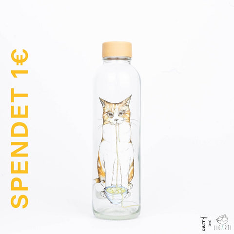 Trinkflasche Glas RAMEN CAT 0,7 l
