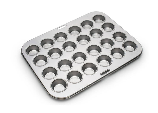 Mini-Muffinform aus Edelstahl, 24 Tassen, 10,5 x 13,7 Zoll