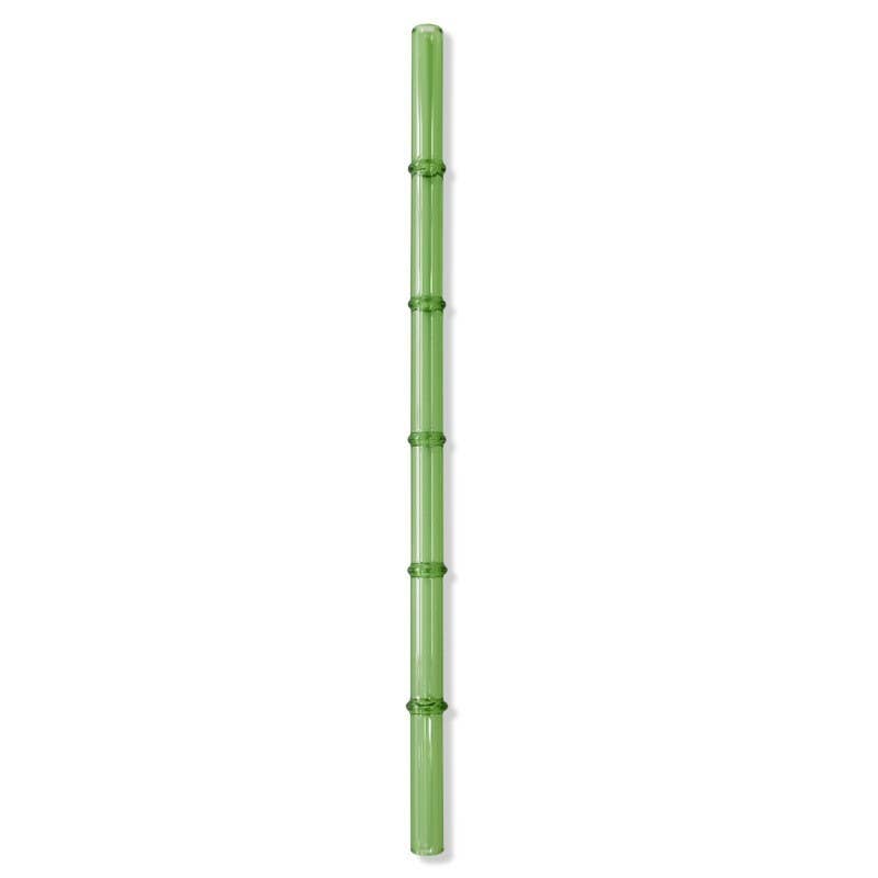 Glasstrinkhalm mit Bambus-Design - gerade - 200 x 8 mm