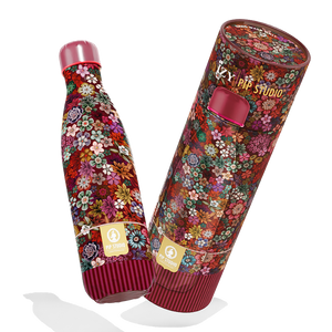 Trinkflasche Edelstahl 24h kalt 12h  Pip Studio Tutti I Fiore (rot)- 500 ml