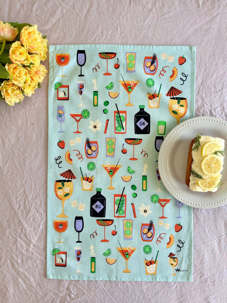 Geschirrtuch - Cocktails Baumwolle 74cm x 47cm