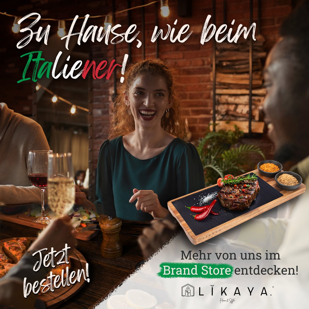 Pizzabrett 'MARIO' 2er Set rund mit Pizzaschneider [⌀35cm] aus FSC®-zertifiziertem Akazien-Holz