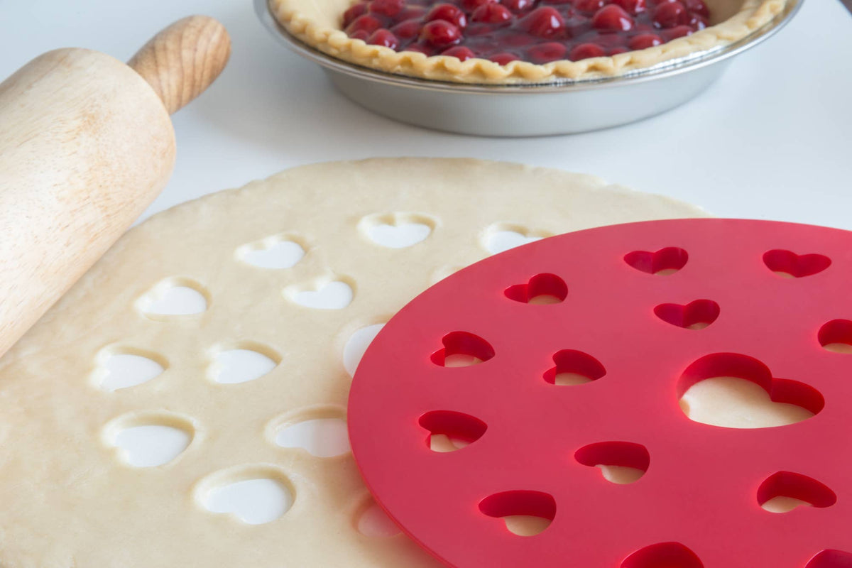 Ausstecher für Apfelkuchen - Pies, Herz, Kunststoff, Rot, ca. 24,8 × 24,8 cm - 9,75 Zoll x 9,75 Zoll