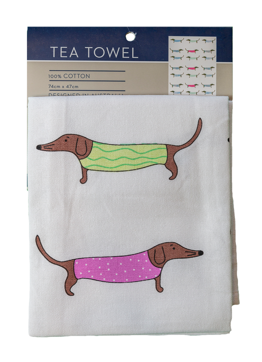 Geschirrtuch - Sausage Dog Baumwolle 74cm x 47cm